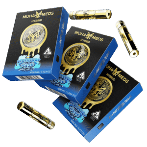 Blueberry Haze (Hybrid): Muha Meds Cartridge – 1 Gram Distillate