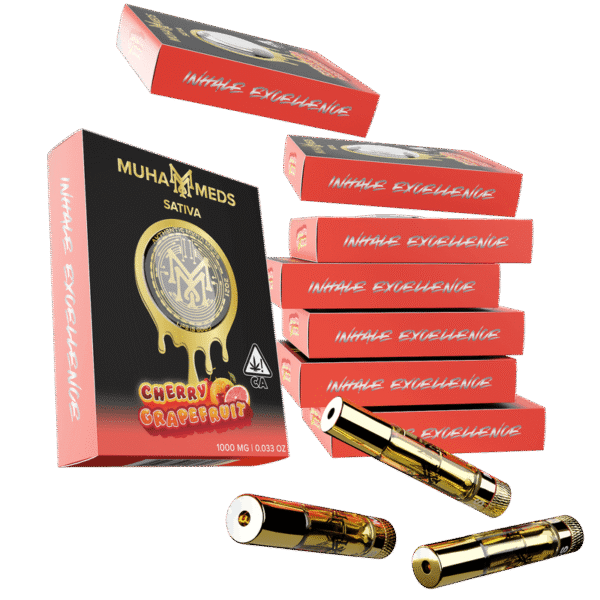Cherry Grapefruit (Sativa): Muha Meds Cartridge – 1 Gram Distillate