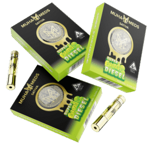 Super Sour Diesel (Sativa): Muha Meds Cartridge – 1 Gram Distillate