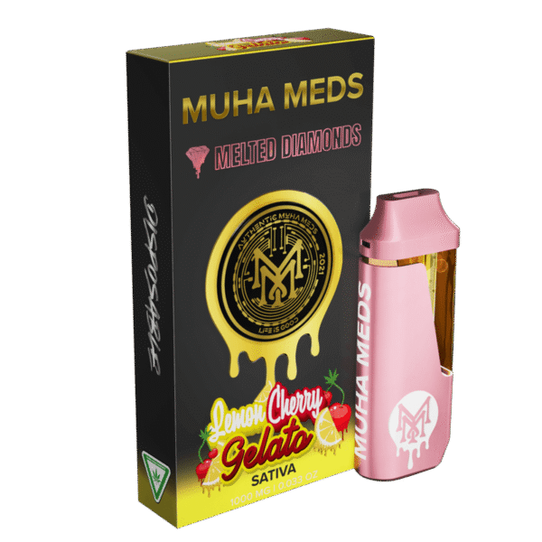 Lemon Cherry Gelato (Sativa): Muha Meds Disposable Vape