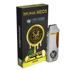 Super Lemon Haze (Sativa): Muha Meds Disposable Vape – 1 Gram Live Resin
