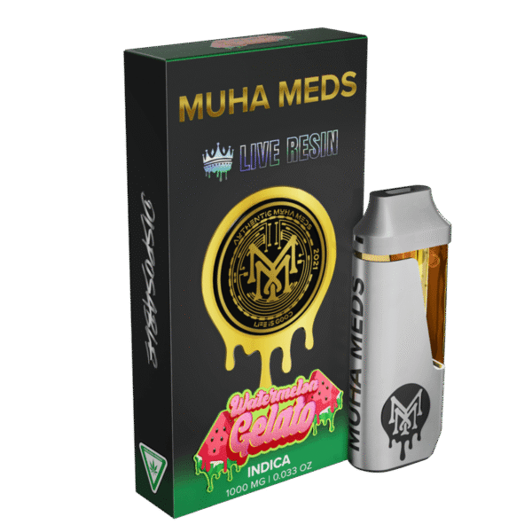 Watermelon Gelato (Indica): Muha Meds Disposable Vape – 1 Gram Live Resin
