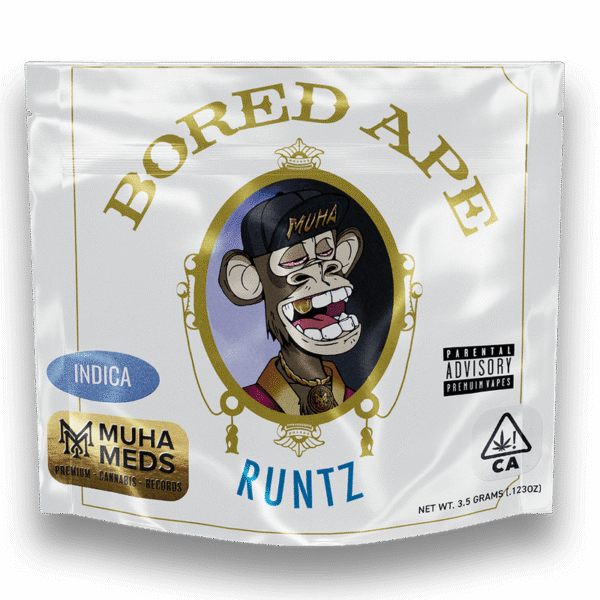Bored Ape Runtz Strain (Indica): Muha Meds Cannabis Flower (Premium) – 3.5 g Weed Pack