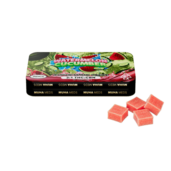 Watermelon Cucumber (Indica): Muha Meds CBN Gummies – 100 Milligrams Edible Pack