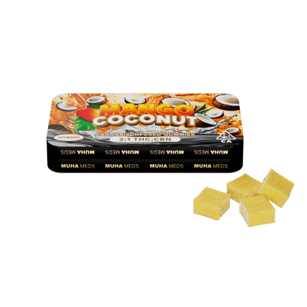 Mango Coconut (Hybrid): Muha Meds CBN Gummies – 100 Milligrams Edible Pack