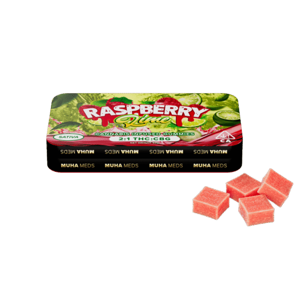 Raspberry Lime (Sativa): Muha Meds CBG Gummies – 100 Milligrams Edible Pack